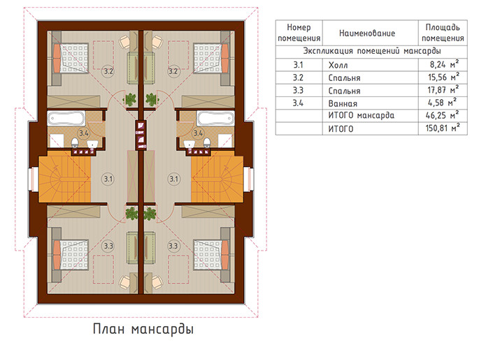 Планировка 3 этажа